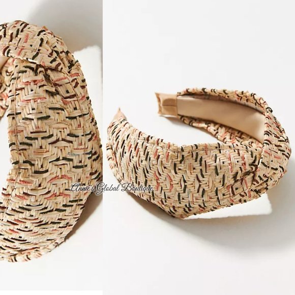 RARE NWT ANTHROPOLOGIE Zig-Zag Textured Woven Knotted Headband - Picture 9 of 16